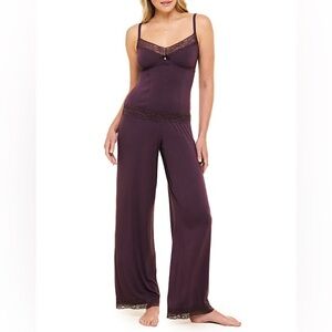 Adore Me Suzanna pajama cami and pants set in dark purple 2X